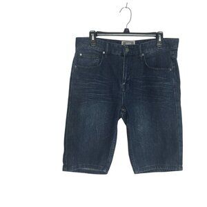 Jorts Mens 32 MBX Slim Denim Shorts Blue Dark Wash Relaxed Fit Casual